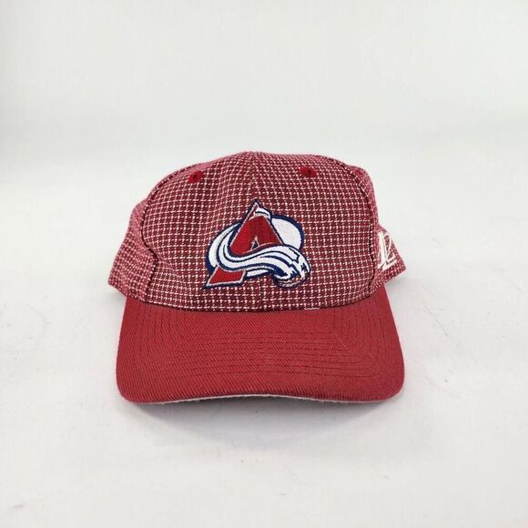 VTG Colorado Avalanche Logo Athletic Board Hook Loop Hat Cap RARE Red Hats - Picture 7 of 12